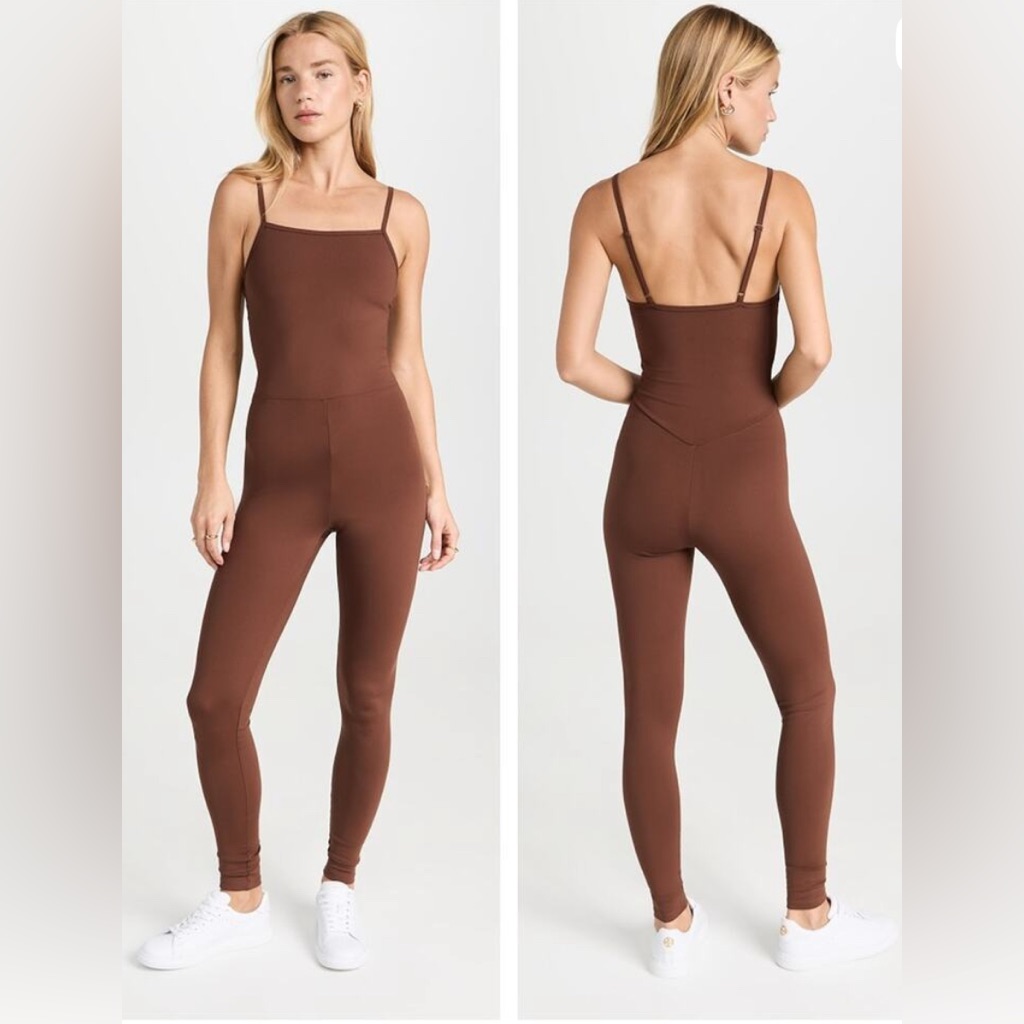 Nwt Girlfriend Collective Brown Cami Unitard Size Med